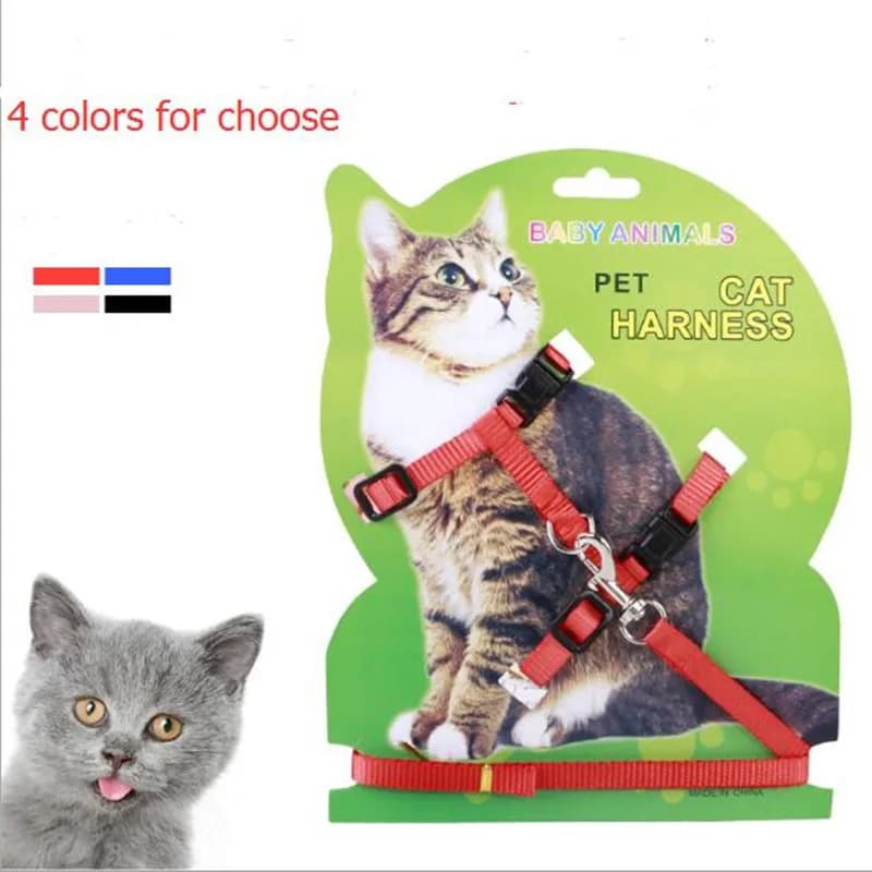 Adjustable Nylon Cat Harness and Leash Set