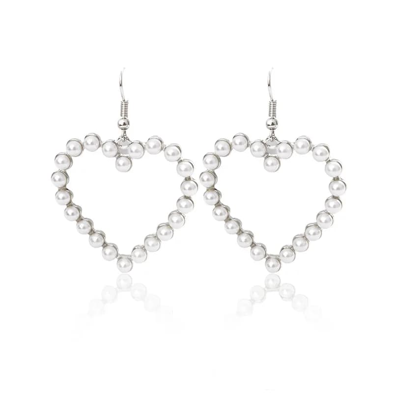 Gold Heart Pendant Earrings