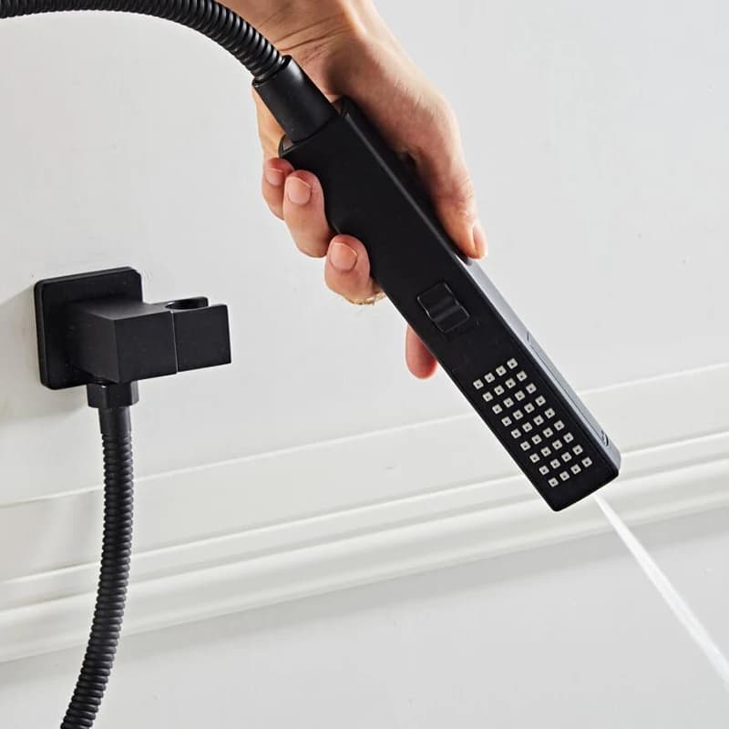 Bathroom Accessories Black Wall ABS Shower Mounting Brackets Black Shower&Spray 2 Function Handheld Sprinkler Balck 150CM Hose