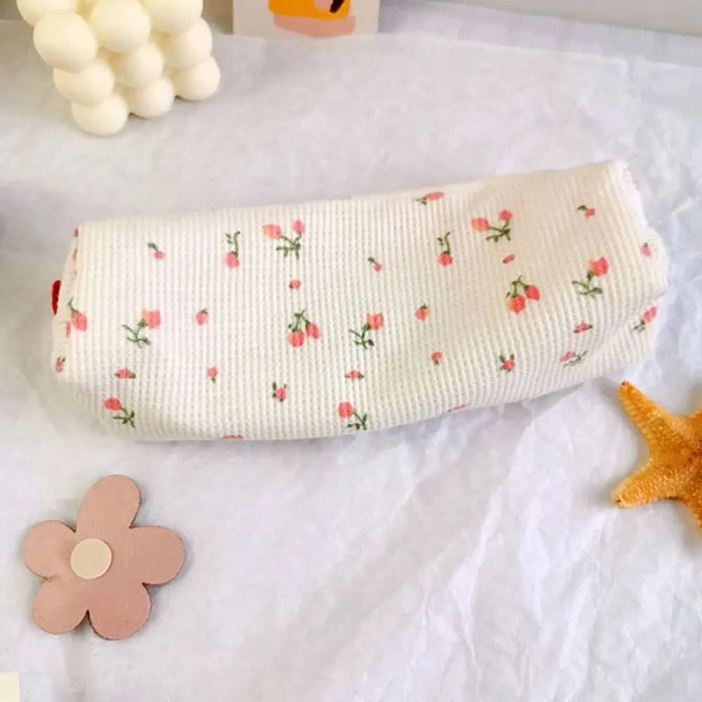 Office Supplies Simple Stationery Pen Box Pen Holder Makeup Bag Pencil Bag Small Flowers Storage Bags Pencil Cases