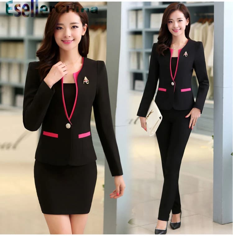 Women's Two-Piece Formal Blazer Suit Set