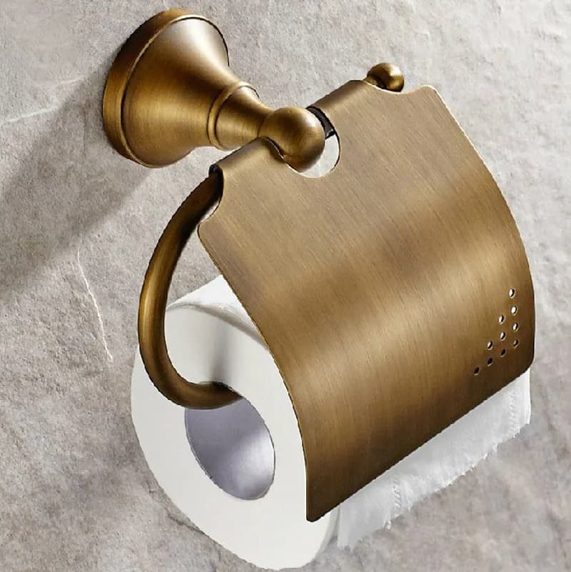 Bathroom Accessories Antique Brass Collection, Towel Ring, Paper Holder, Toilet Brush, Coat Hook, Bath Rack, Soap Dish Nzh05