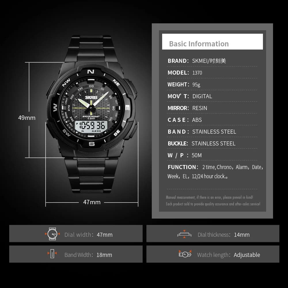 Men's Luxury Waterproof Stainless Steel Quartz Watch