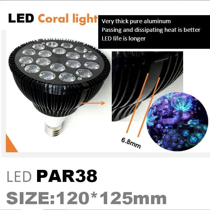 LED Aquarium Light for Saltwater, Plant Bulb, Marine Moral Reef, Sump Algae, Nano Tank, 50 W, 54W