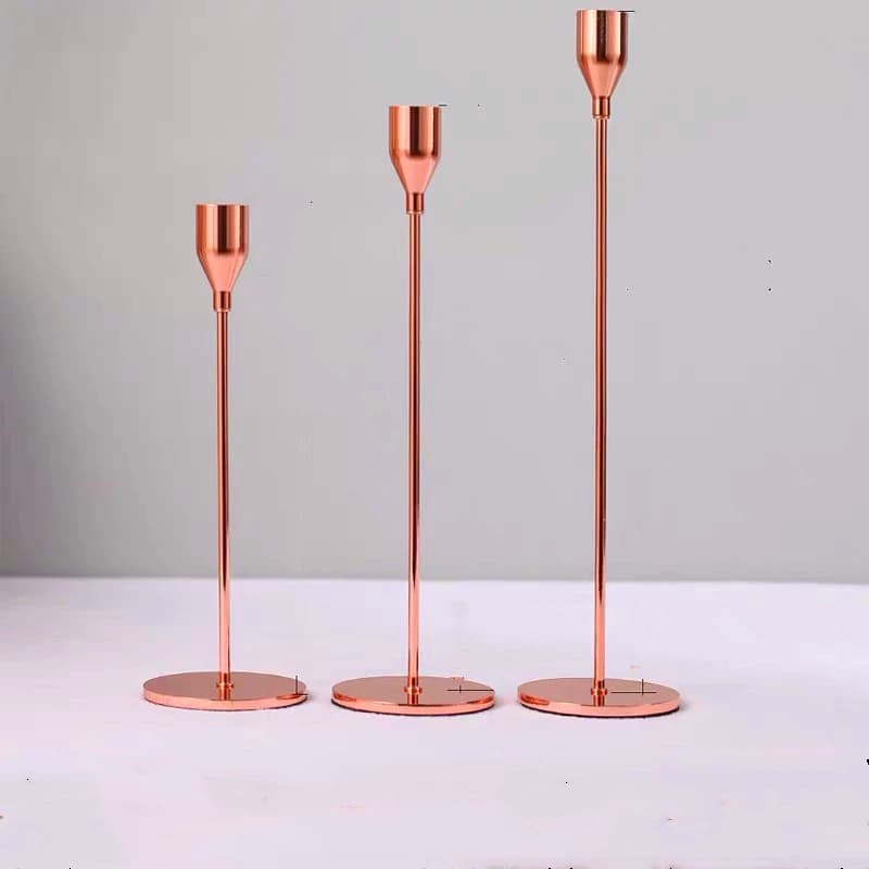 Metal Candle Holder Set Gold 3-Piece