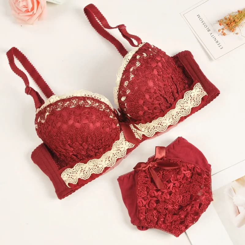 Lace Push-Up Bra and Panty Set
