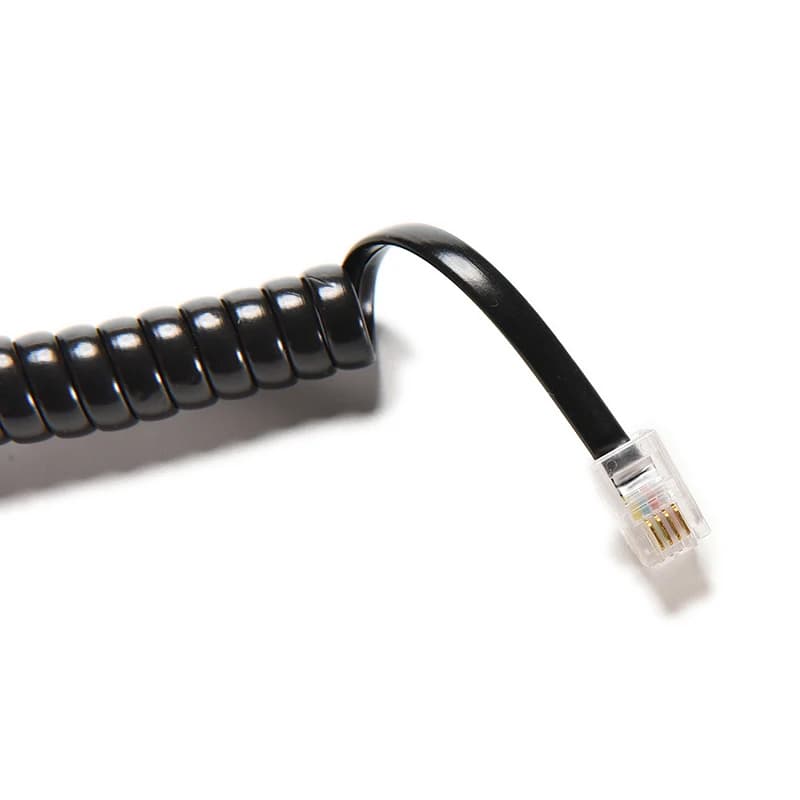 2 Meter Durable 6.5FT Telephone Handset Phone Extension Cord Curly Coil Line Cable Wire Telephone Coiled Cord
