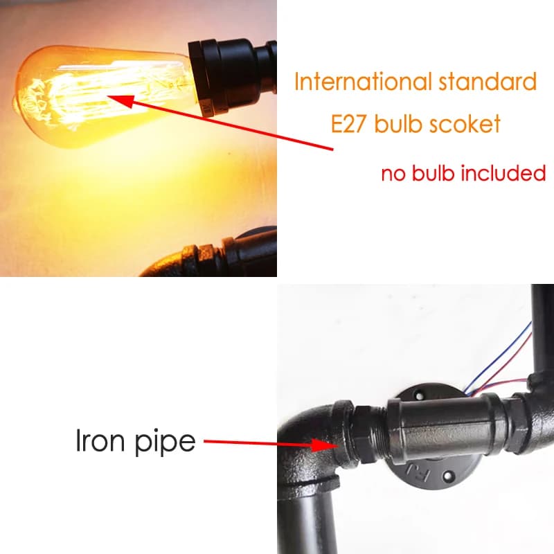 Retro Loft Water Pipe Wall Sconce