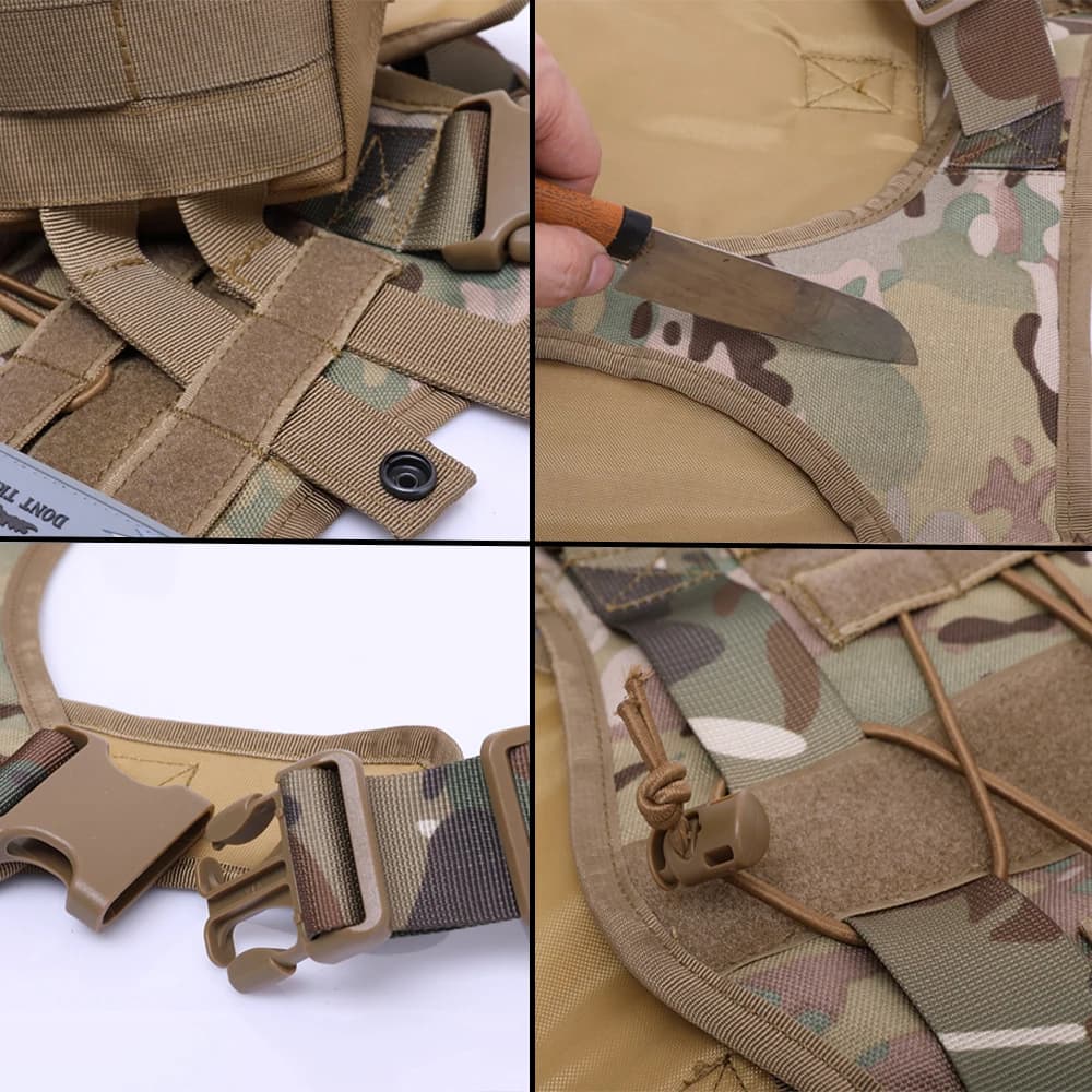 Tactical Dog Harness with MOLLE System