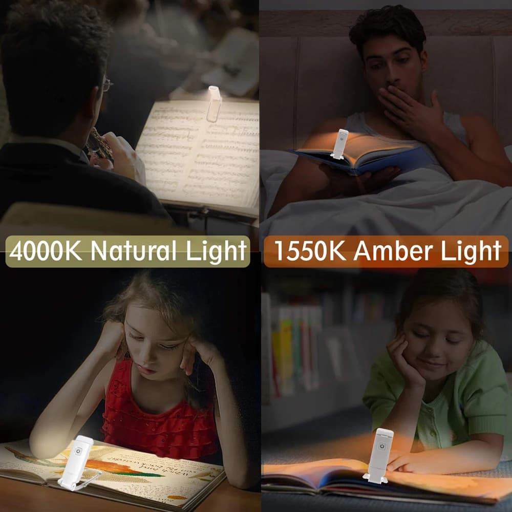 USB Rechargeable Book Reading Light with Adjustable Brightness