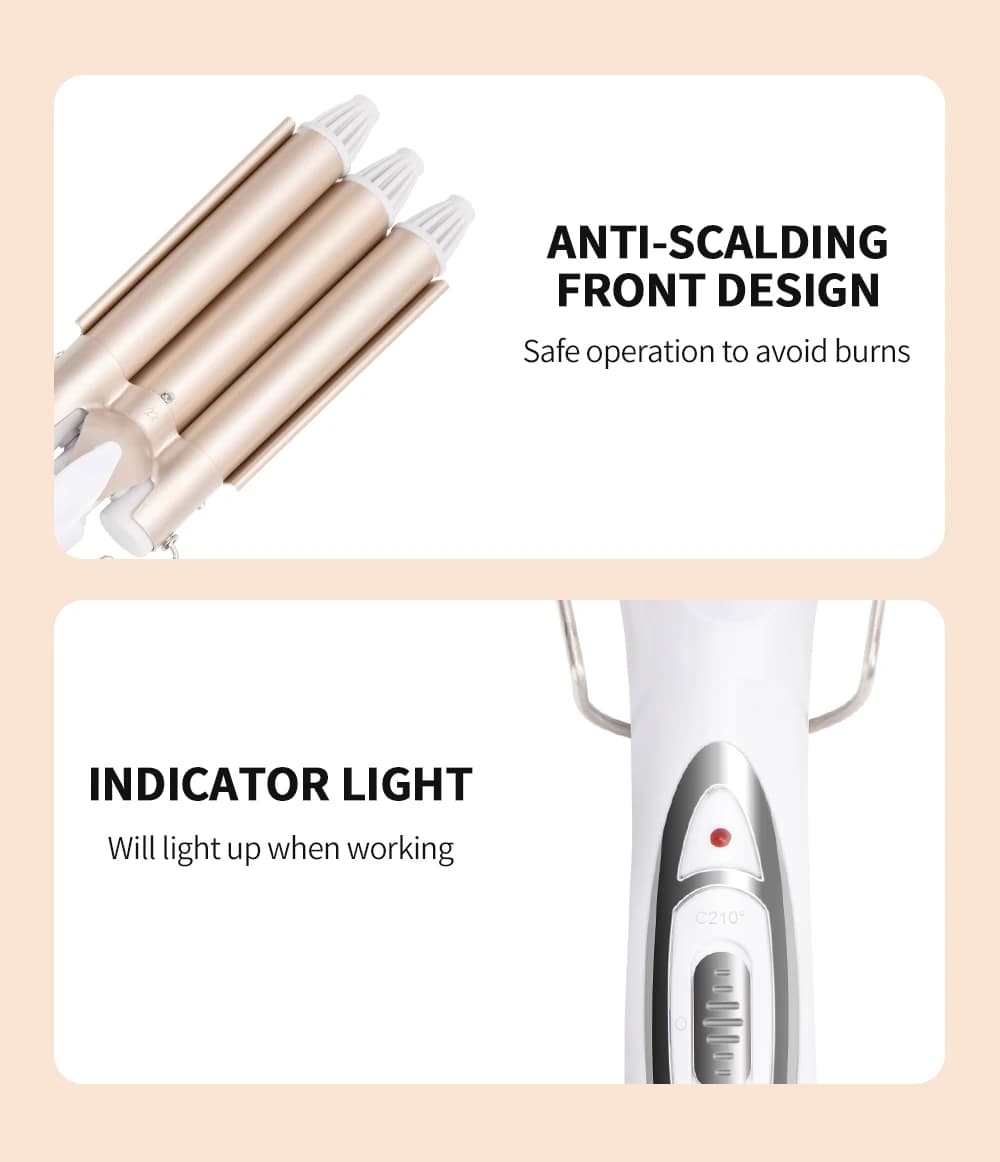 Triple Barrel Ceramic Curling Iron