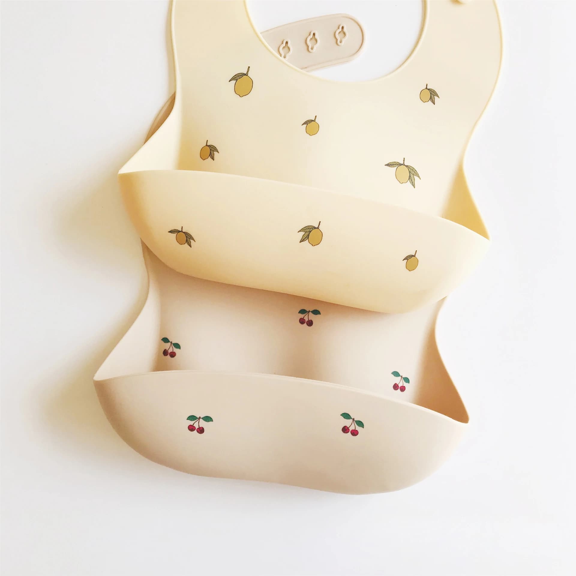 Baby Silicone Waterproof Bibs Lemon Cherry