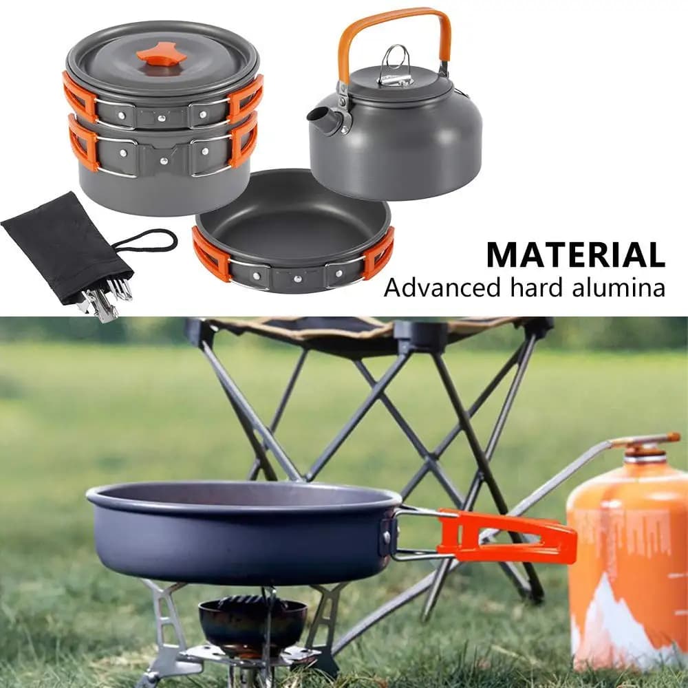 Camping Cookware Set With Kettle