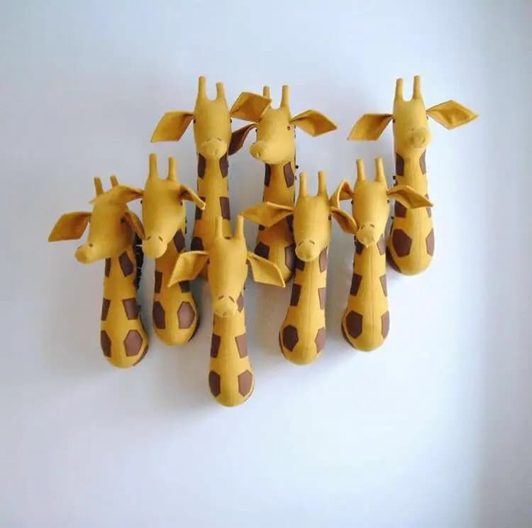 Kids Room Decoration 3D Cartoon Animal Head Wall Hanging Decor Elephant Deer Unicorn Stuffed Toys For Children Bedroom Decor