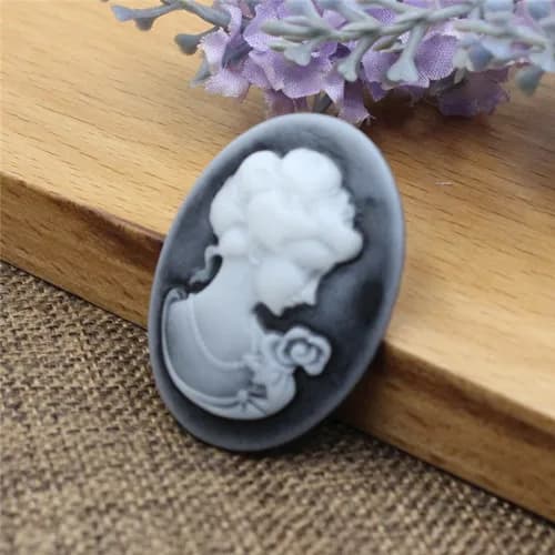 Flatback Resin Beauty Cameo Cabochons 29x39mm