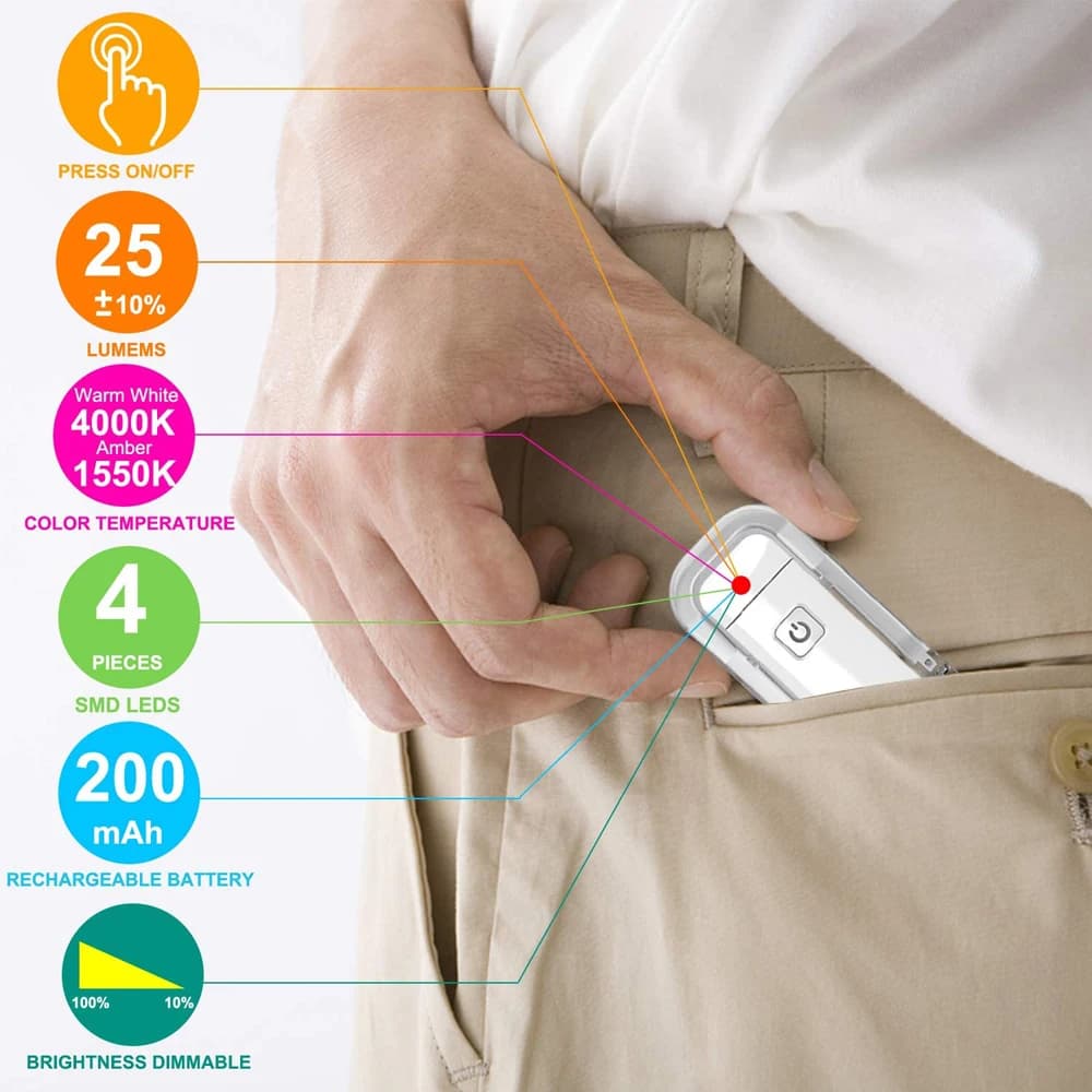 USB Rechargeable Book Reading Light with Adjustable Brightness