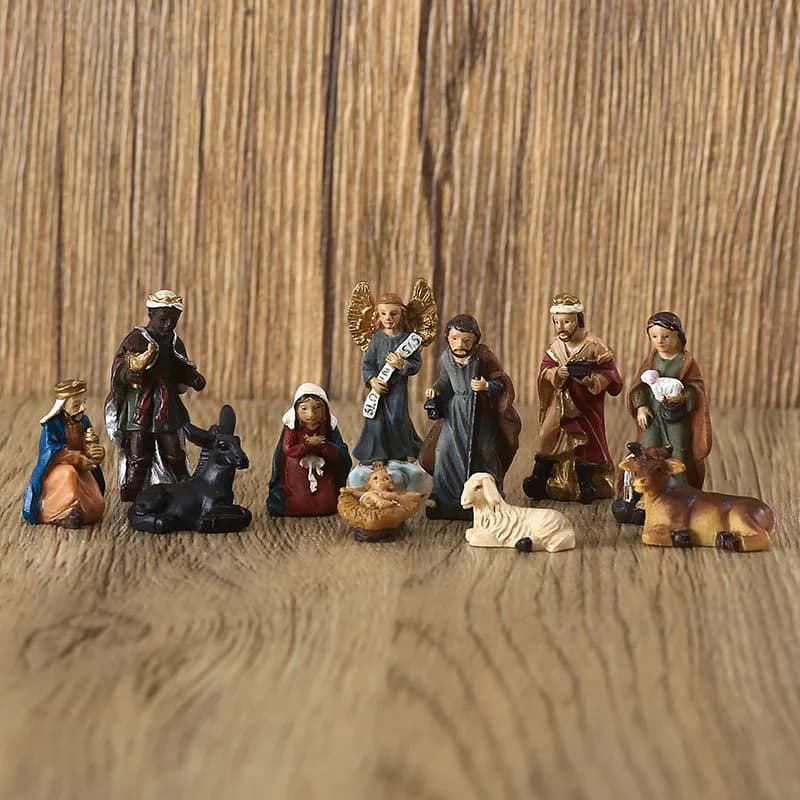 Mini Nativity Manger Set Religious Ornaments