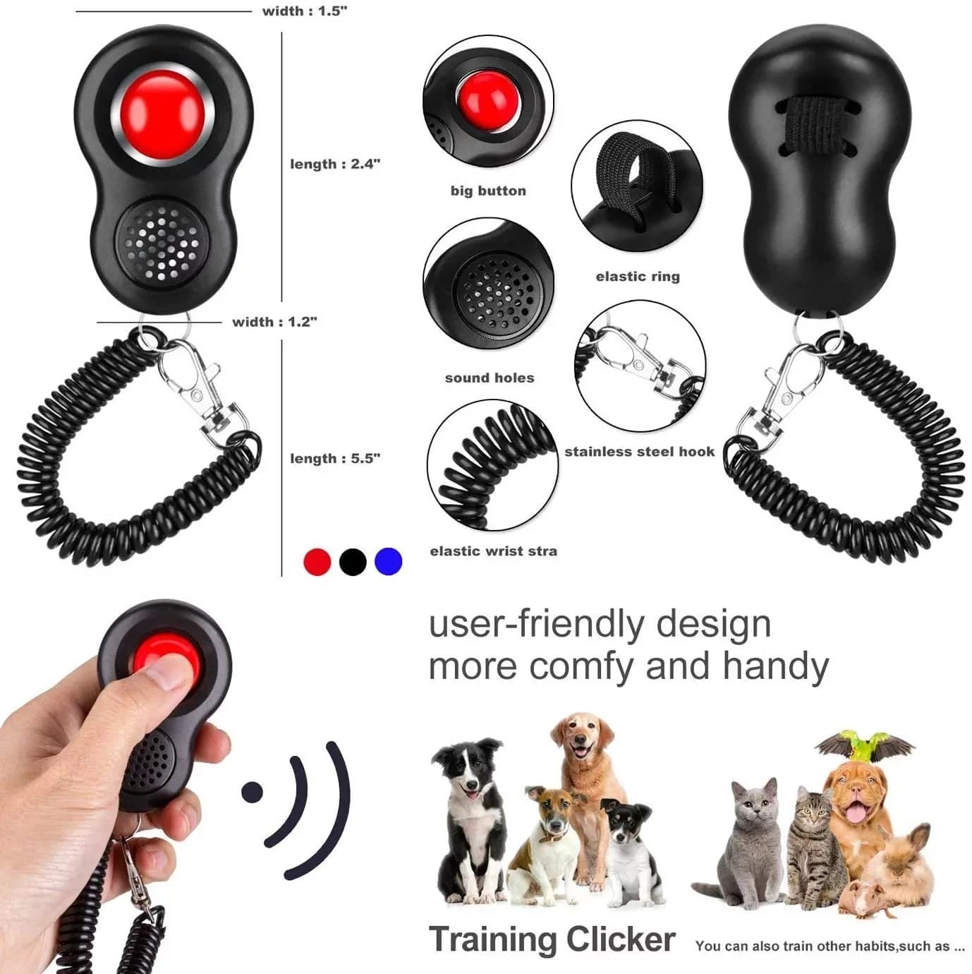 Pet Training Clicker with Finger Loop