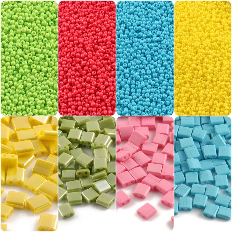 Multicolor Two-Hole Seedbeads for Jewelry