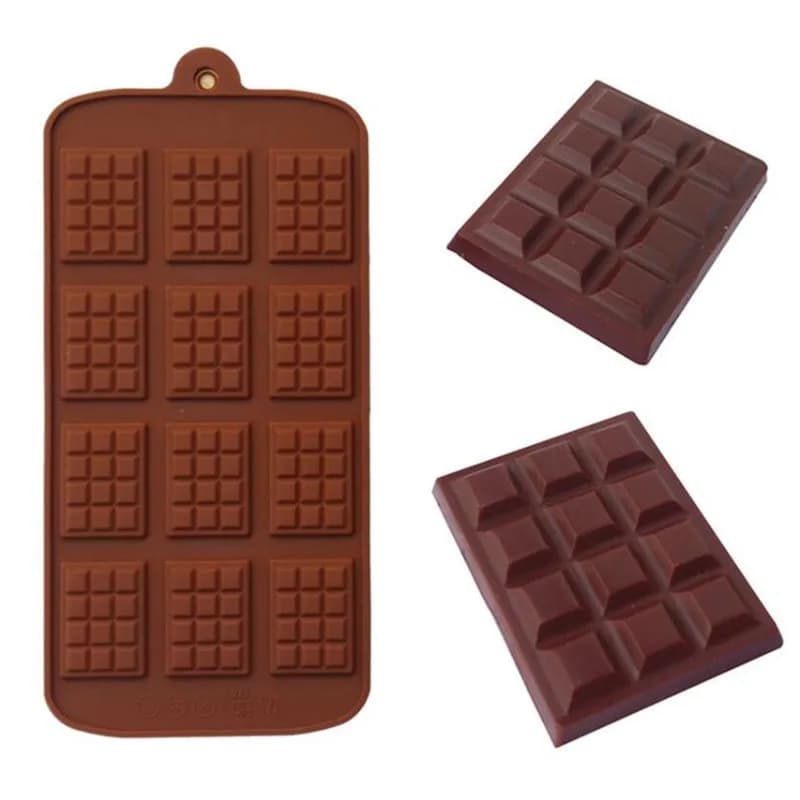 Silicone Mold 12 Chocolate Molds Fondant Patisserie Candy Bar Mould Cake mode Decoration Candy Sugarcraft Baking Accessories