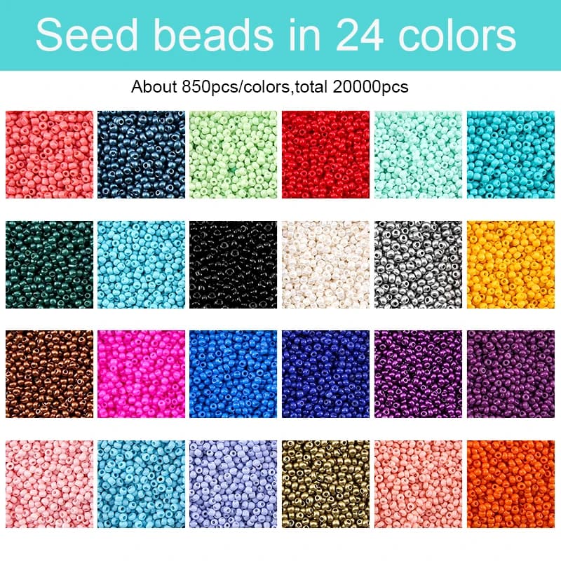 Glass Seed Beads Jewelry Making Kit 20000pcs