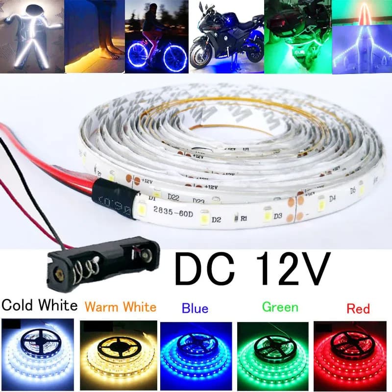 LED Strip Light 1M 2M 3M 4M LEDs Dimmable DC 12V 60LEDs/M Indoor Decorative Tape White Blue Red TV Festival LED Strip Lighting