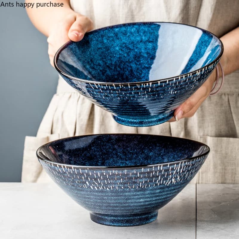 Large Blue Ceramic Bowl