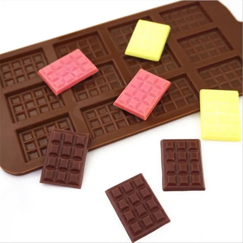 Silicone Mold 12 Chocolate Molds Fondant Patisserie Candy Bar Mould Cake mode Decoration Candy Sugarcraft Baking Accessories