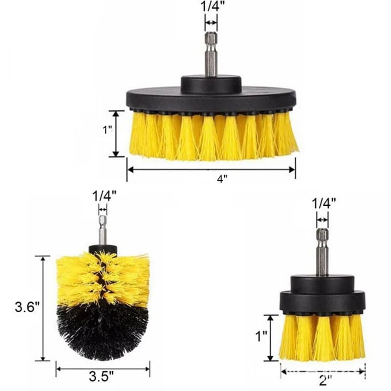 Drill Brush Attachment Set for Tile and Grout