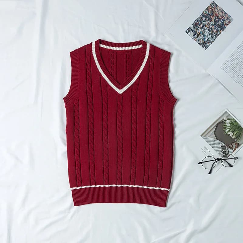 School Uniform V-Neck Cotton Sweater