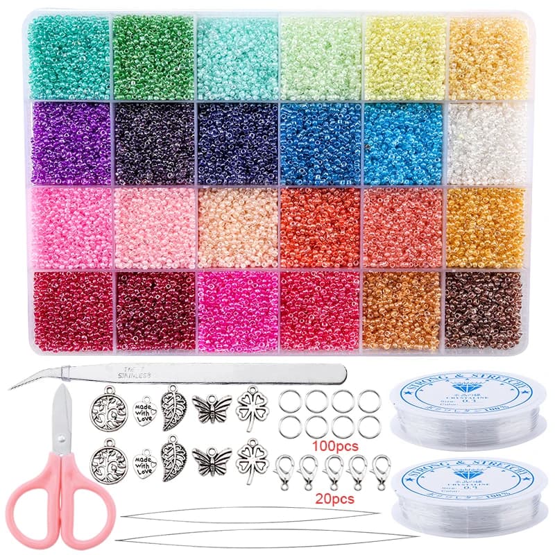 Glass Seed Beads Jewelry Making Kit 20000pcs
