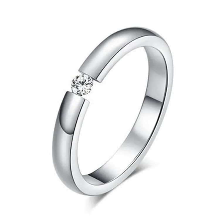 Gold Stainless Steel Wedding Band Couple Rings