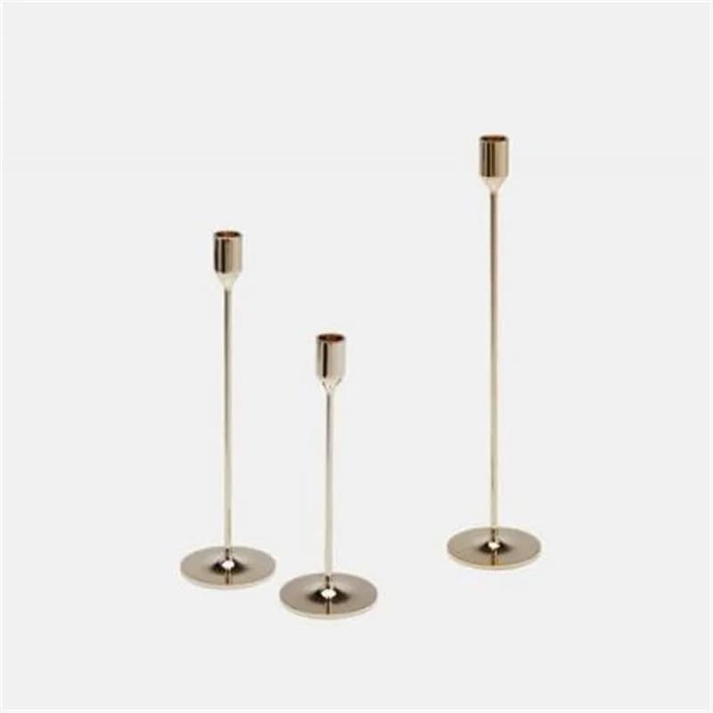 Metal Candle Holder Set Gold 3-Piece