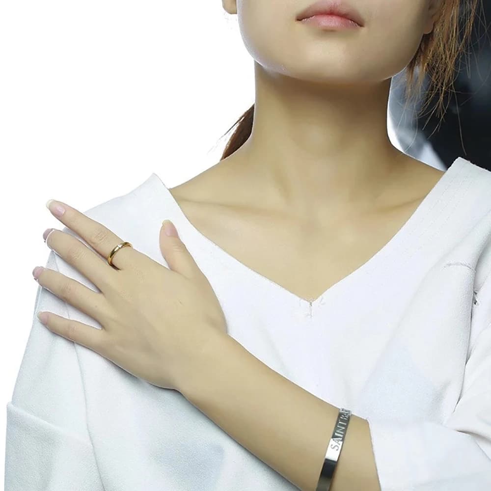 Gold Stainless Steel Wedding Band Couple Rings