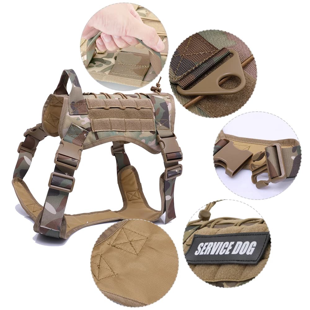 Tactical Dog Harness with MOLLE System
