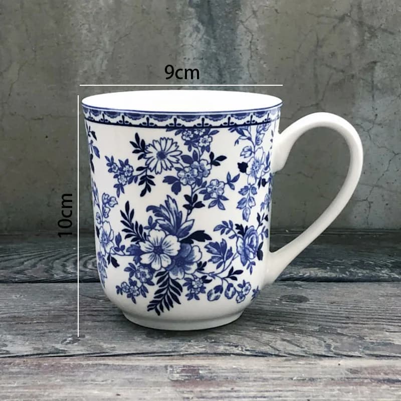 Blue and White Ceramic Dinner Plate Set