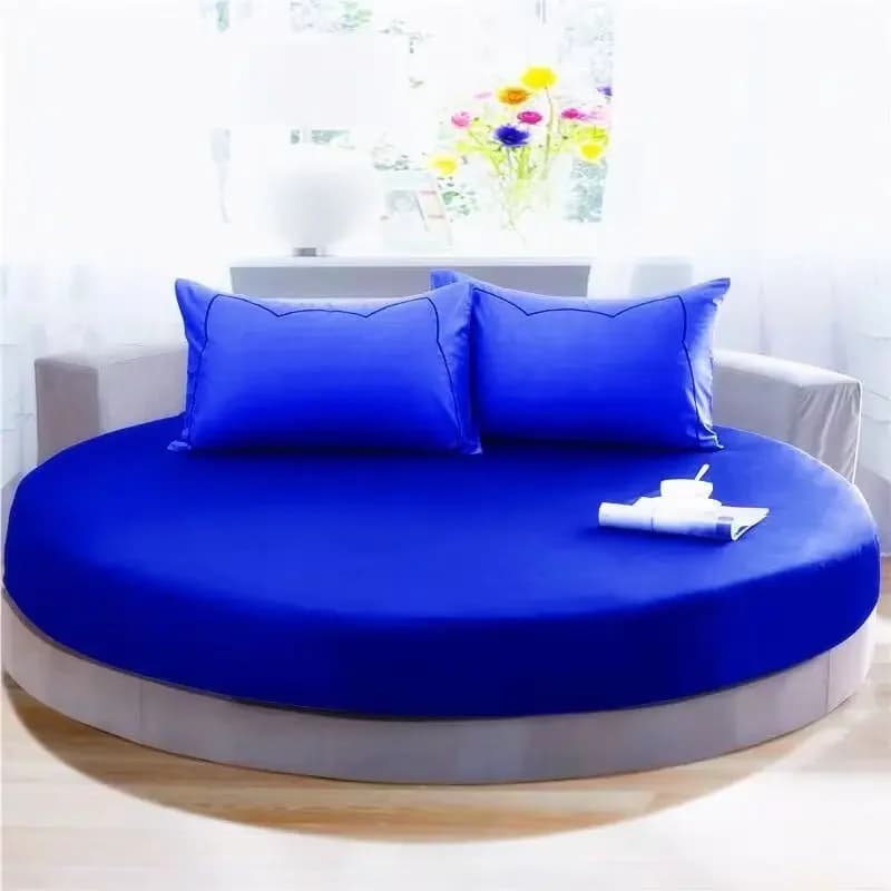 Round Cotton Fitted Sheet Set