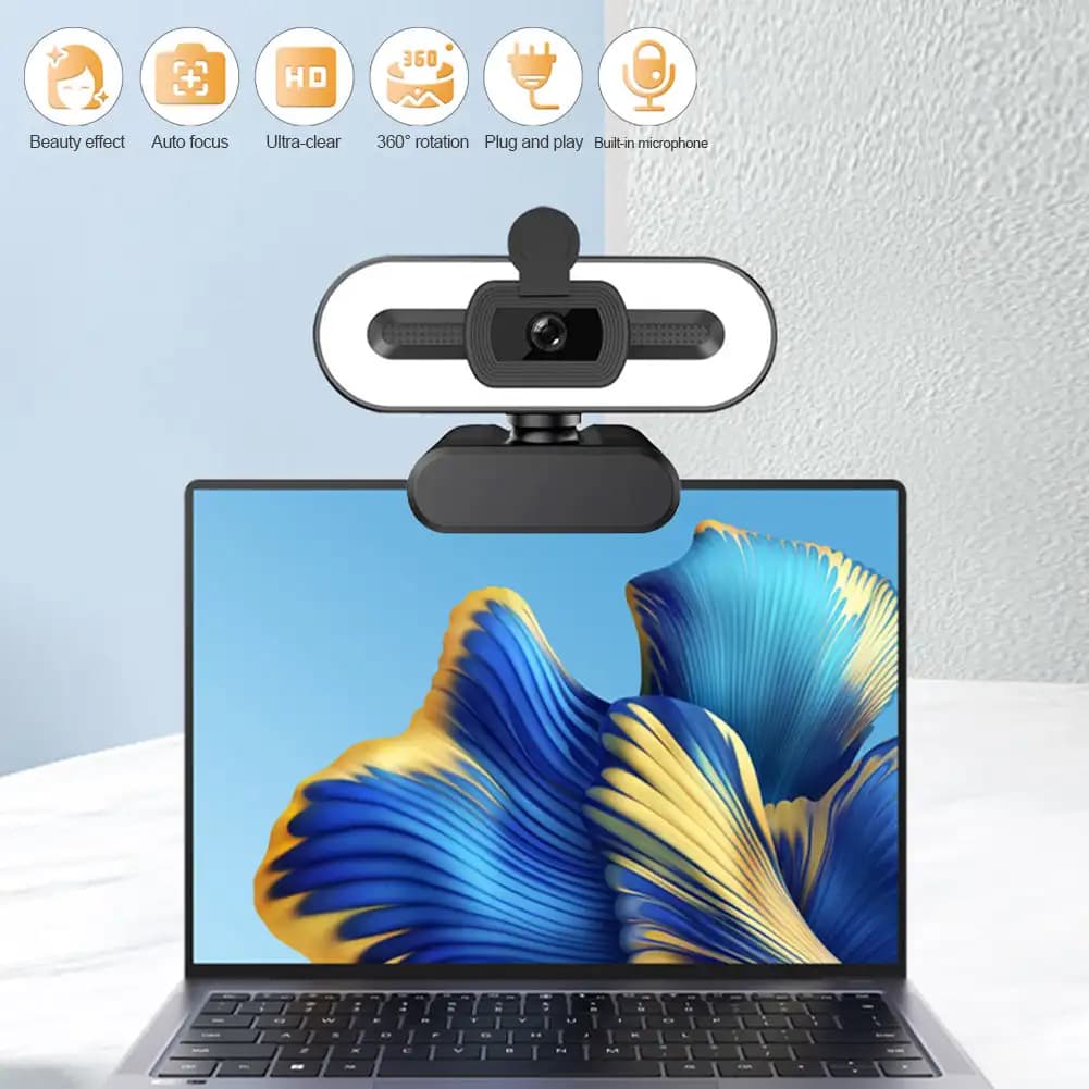 Full HD 1080P 2K 4K Webcam with Microphone PC Laptop Auto Focus Webcam Live Streaming Flexible Live Broadcast and Light Webcams
