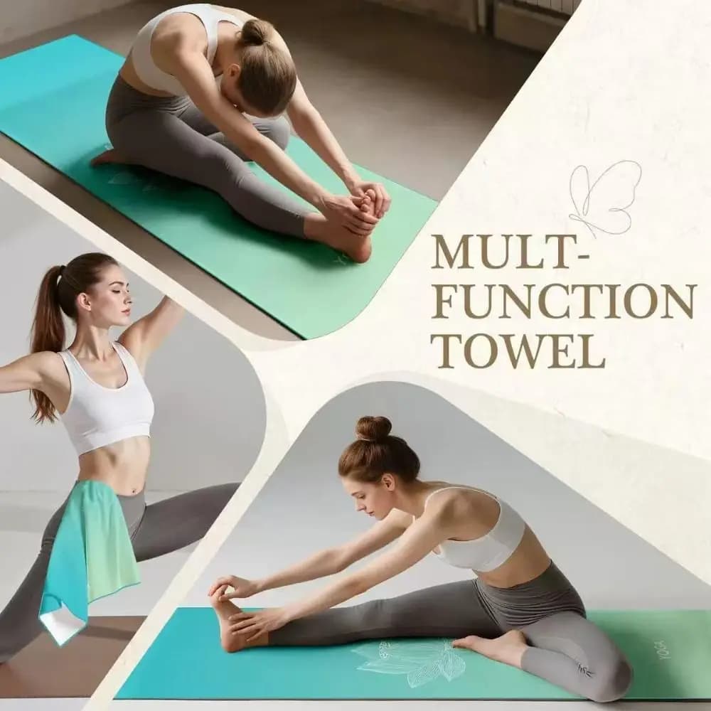 Yoga Mat Towel with Foot Loops