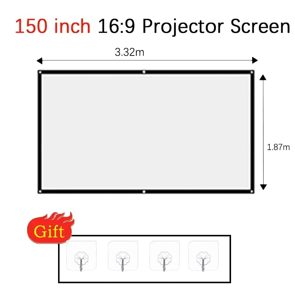Projector Screen Fabric 60-150 Inch