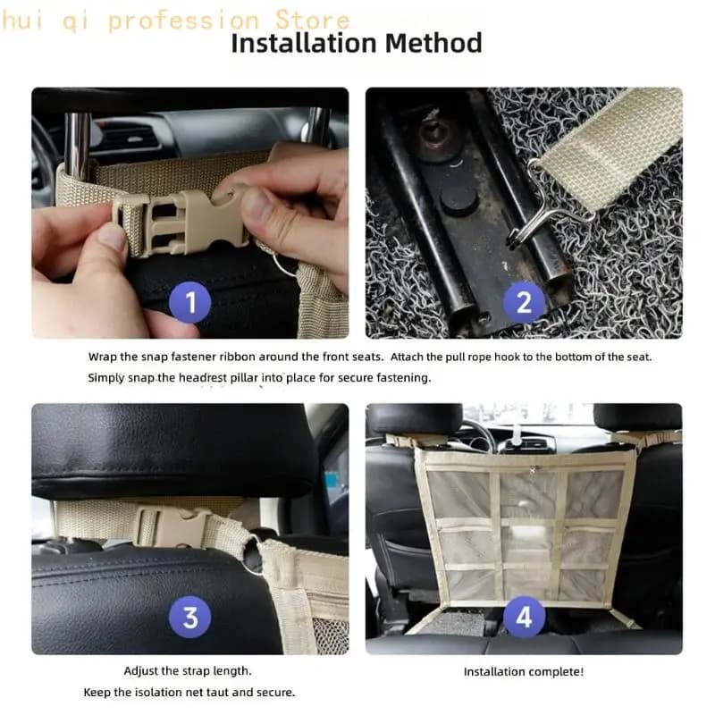 Mesh Car Divider with Storage Sections