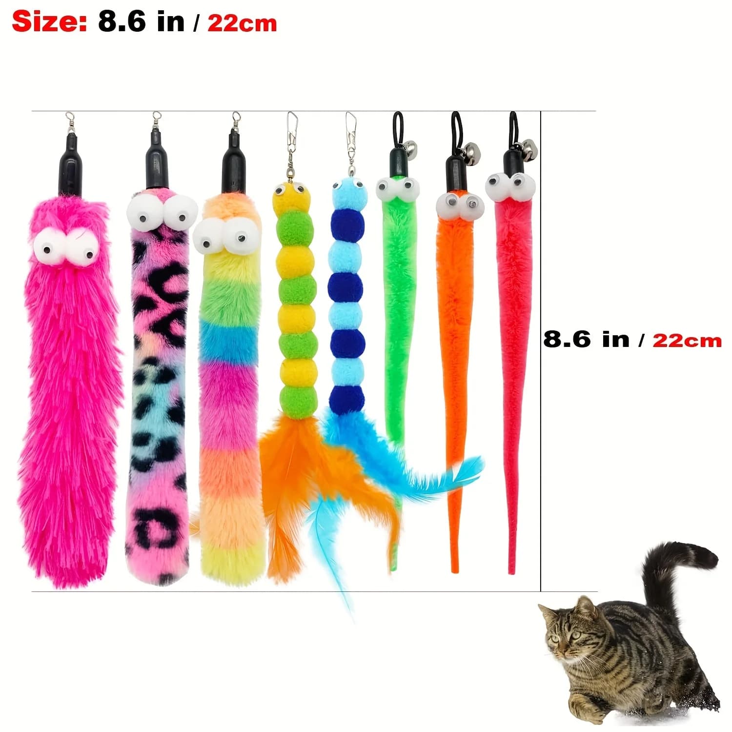 Interactive Cat Wand Toy with Feather Refills