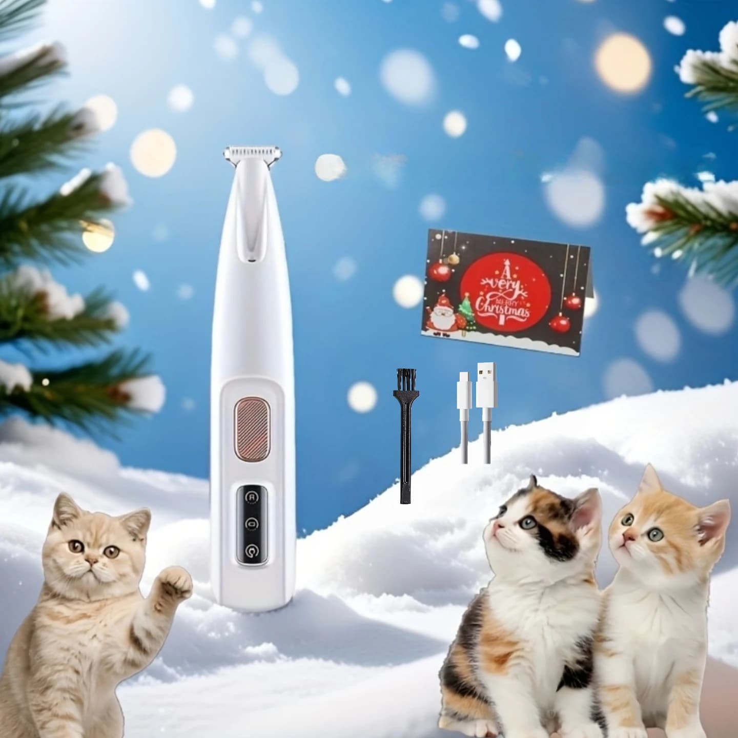 Pet Grooming Kit with Cordless Trimmer and LED Light