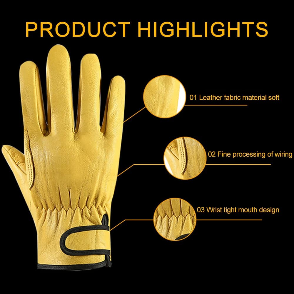 Leather Work Gloves for Welding and Labor