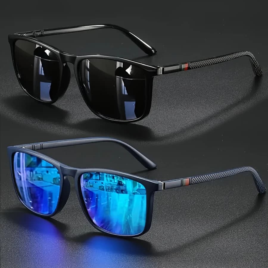 2/3pcs Luxury Square Vintage Cycling Sunglasses Men Women Fashion Travel Driving Fishing Sun Glasses Male Eyewear UV400