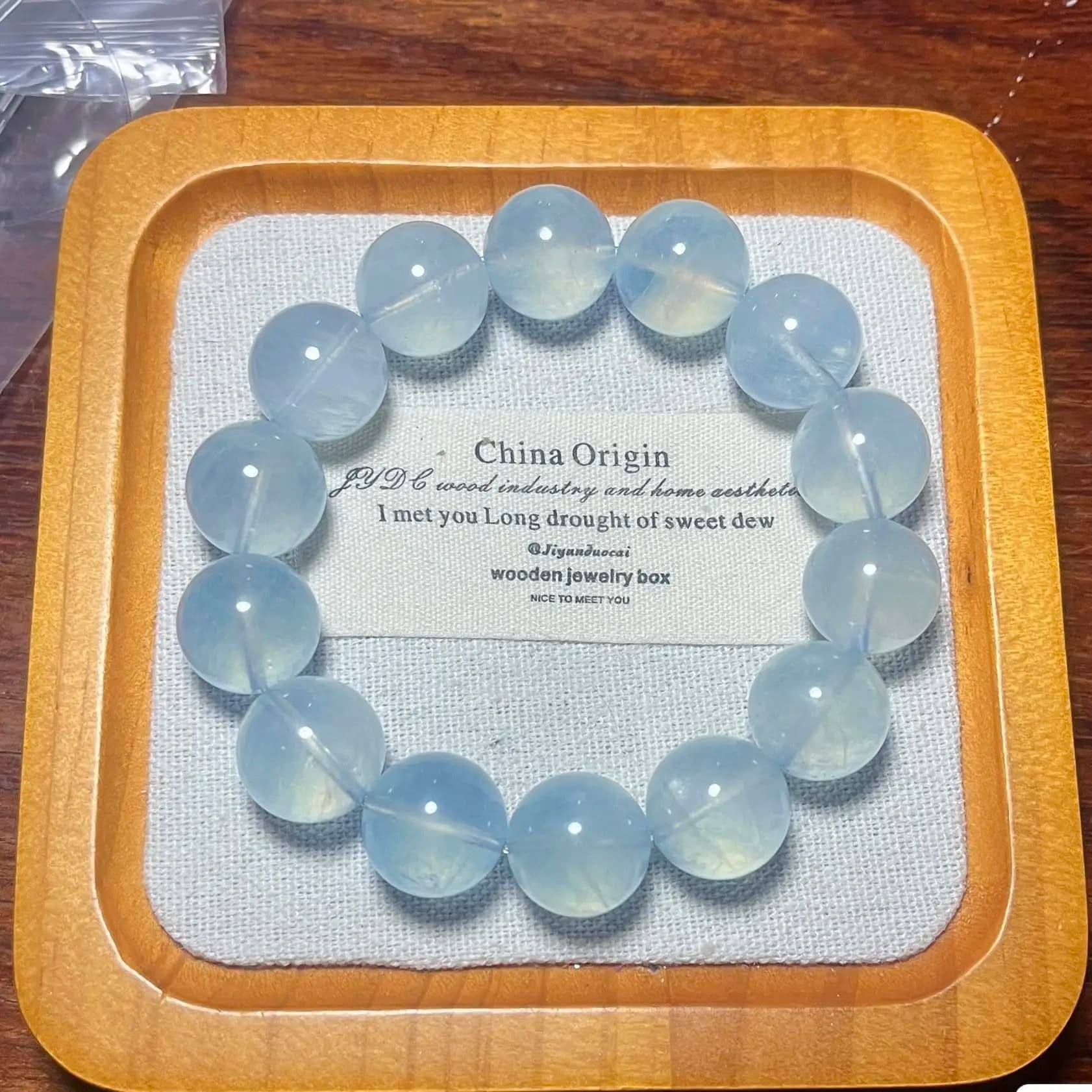 Valentine's Day Gifts Natural Aquamarine Bracelet Explosions Five Elements Hymenating Milk Salt Gift Girlfriend INS Hand String