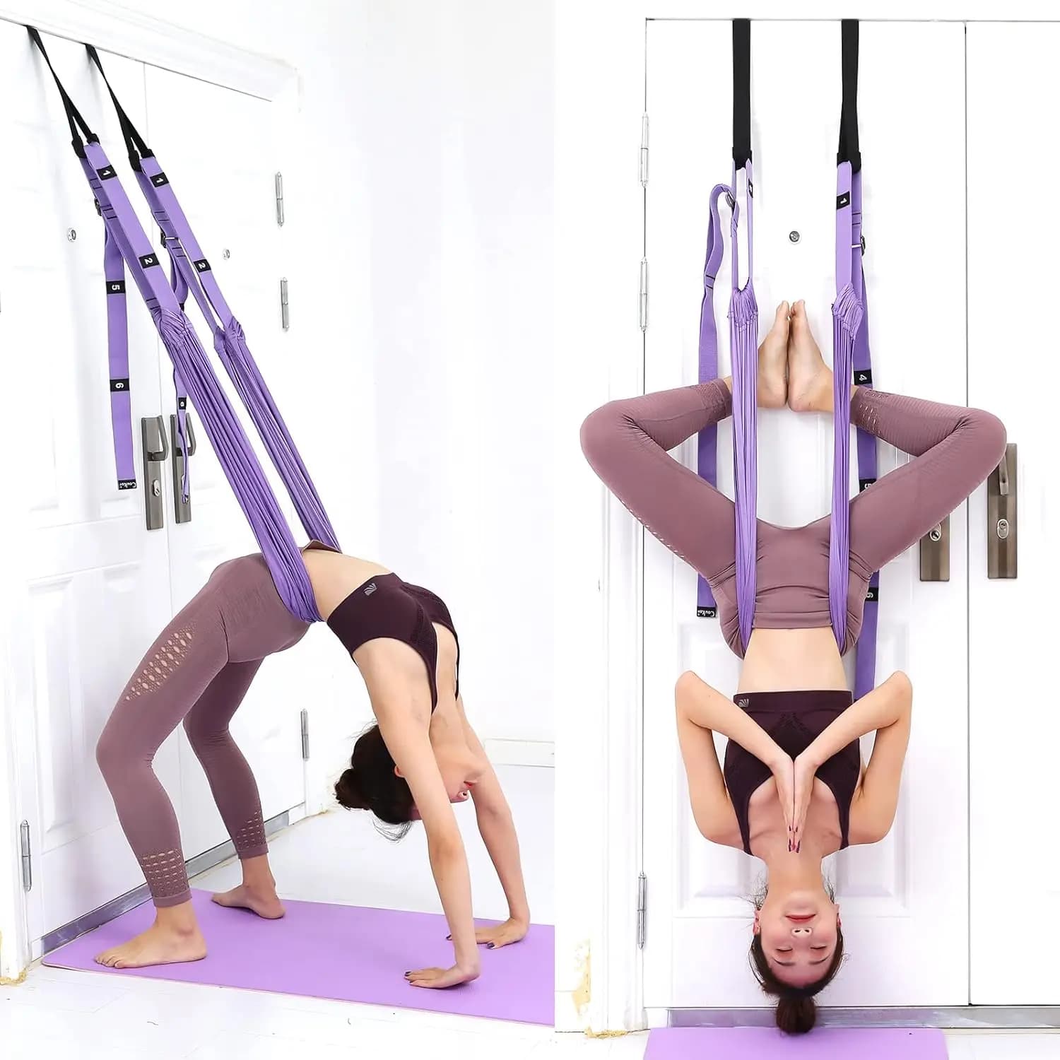 Adjustable Aerial Yoga Strap with Door Anchor