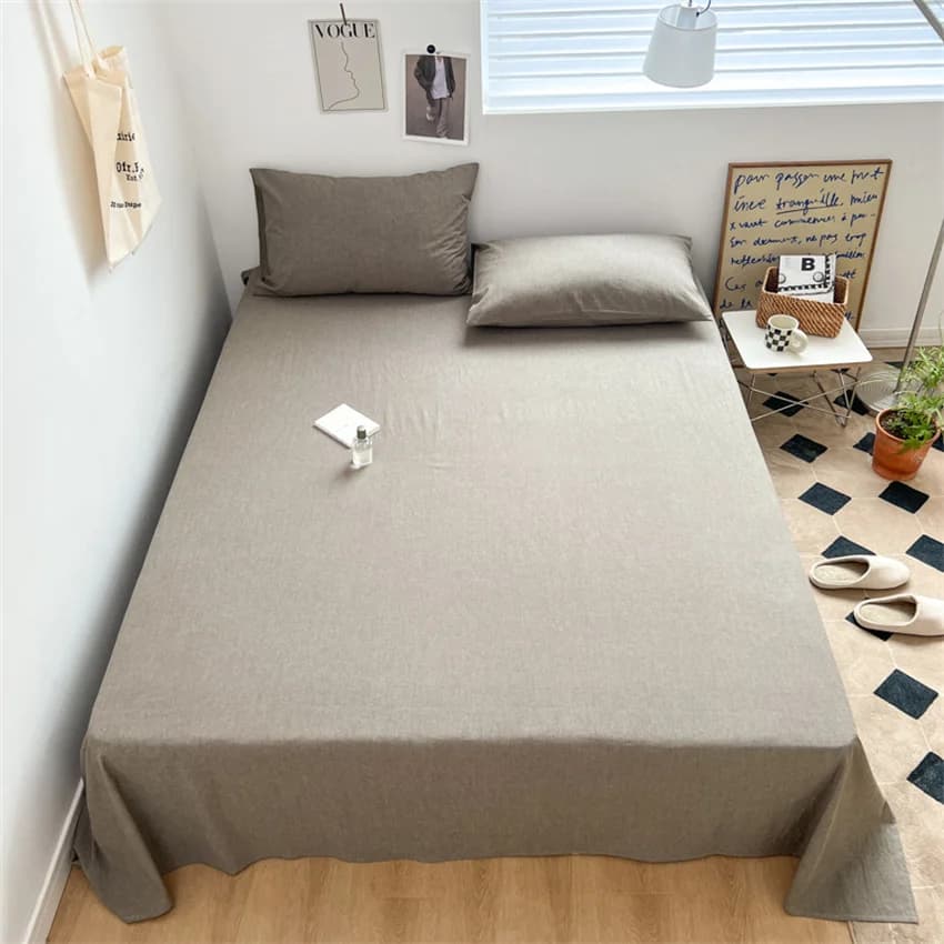 Pure Cotton Flat Sheet Nordic Grid Pattern