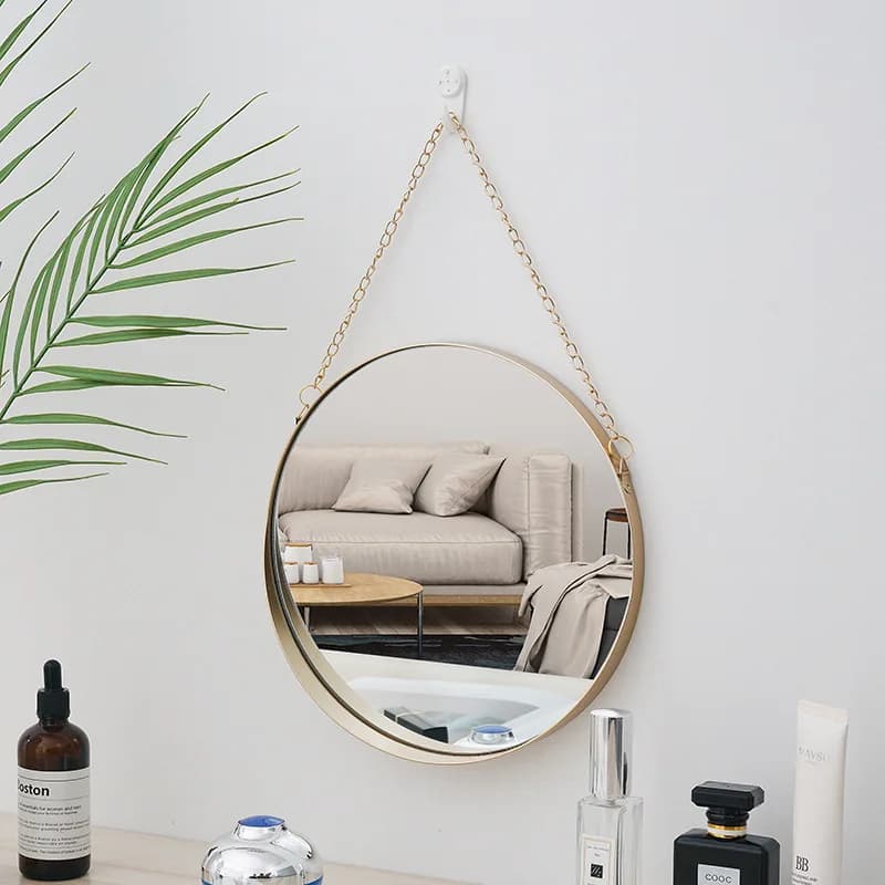 Round Stainless Steel Wall Mount Bathroom Mirror