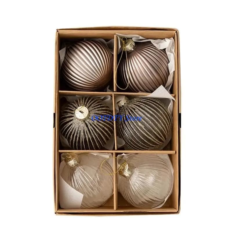 Glass Christmas Ball Ornaments, Set of 6